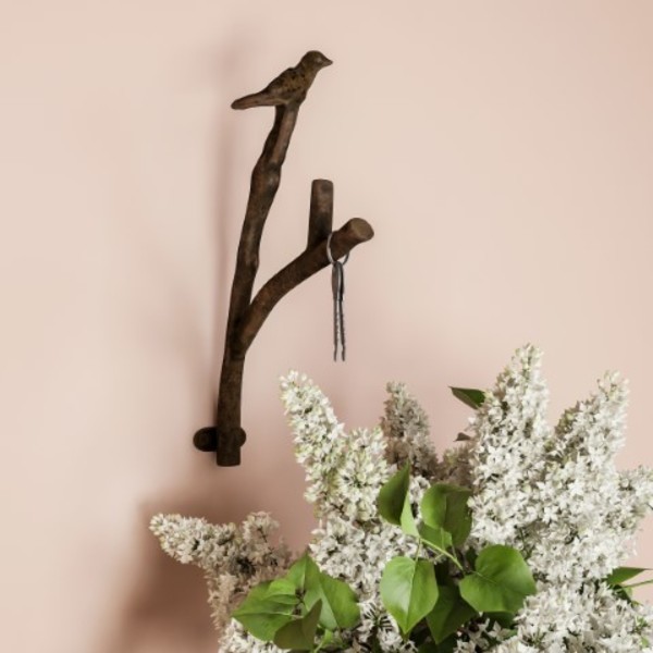 Hastings Home Decorative Bird on Tree Branch Cast Iron Wall Mount Hooks for Coats, Towels, Hats, Scarves, Jewelry 758527MTM